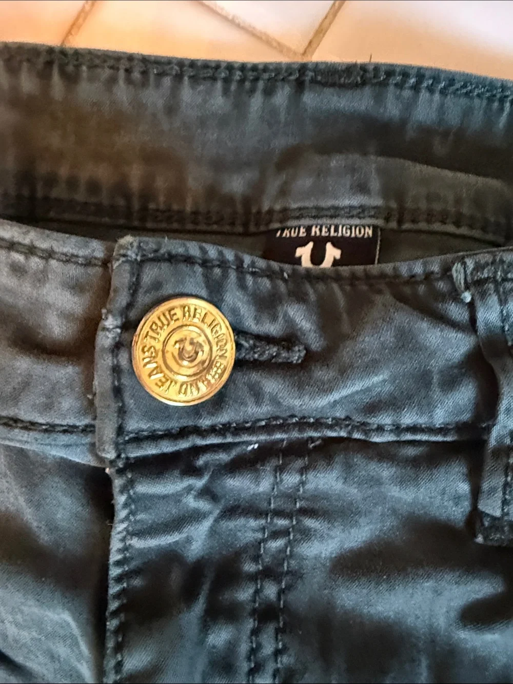 True Religion Dark Green Denim Jeans- worn a bunch but‎ still great- retail 90